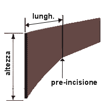 Misure etichetta piana preincisa Misure etichetta piana preincisa
