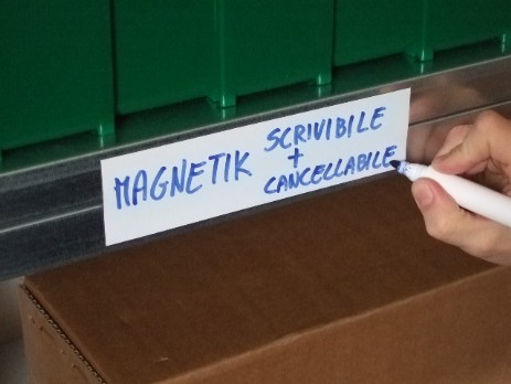 Etichetta magnetica scrivibile e cancellabile
