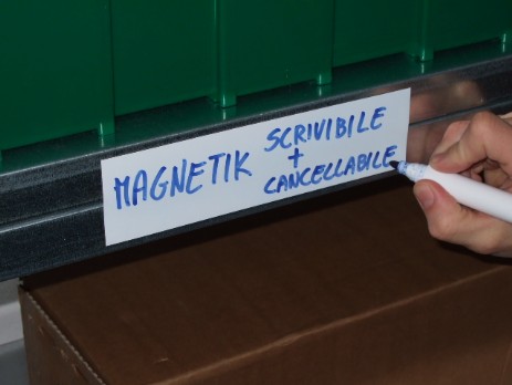 Etichetta magnetica scrivibile e cancellabile