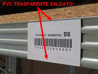 Etichetta DS con PVC trasparente saldato sopra e sotto