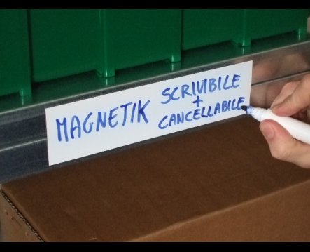 Etichetta magnetica scrivibile e cancellabile