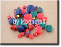 Magnetic paper clips, colored magnetic buttons